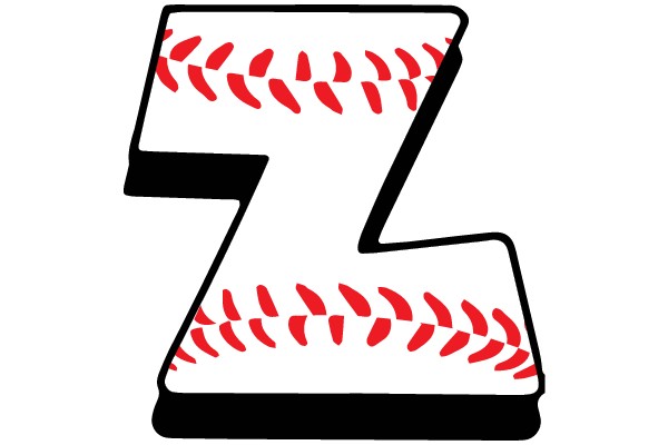 Baseball Stitched Letter Z Clipart