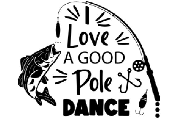 Fishing for Compliments: A Graphic Design of a Fish and a Pole, with a Message of Love and Good Deeds