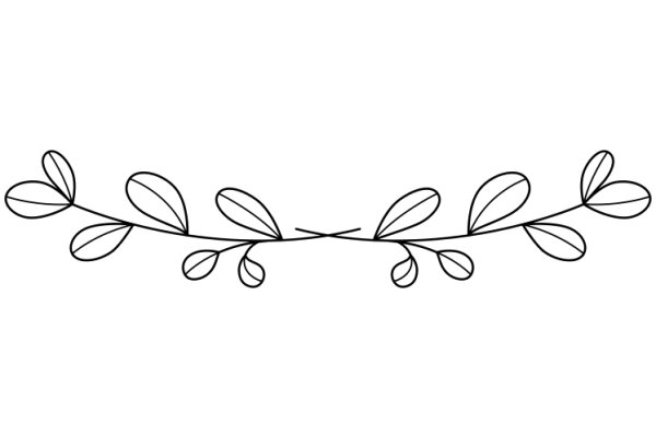 Simplistic Line Drawing of a Floral Branch