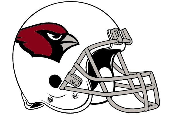 American Football Helmet with Cardinal Bird Emblem