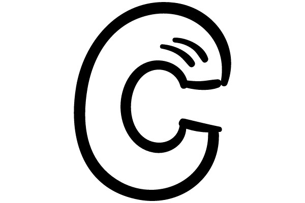 Open Circle with Curved Line and Three Short Lines