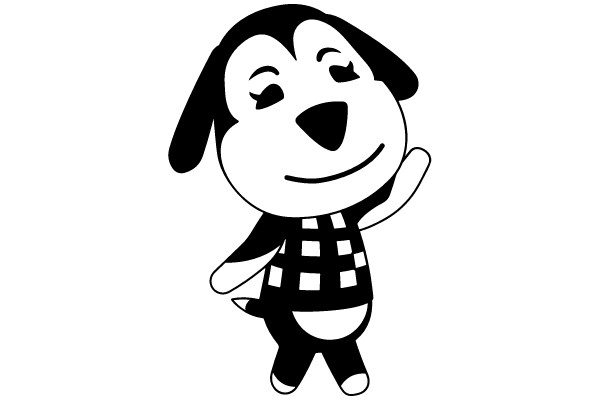 Joyful Pup: A Cartoon Character's Dance of Happiness