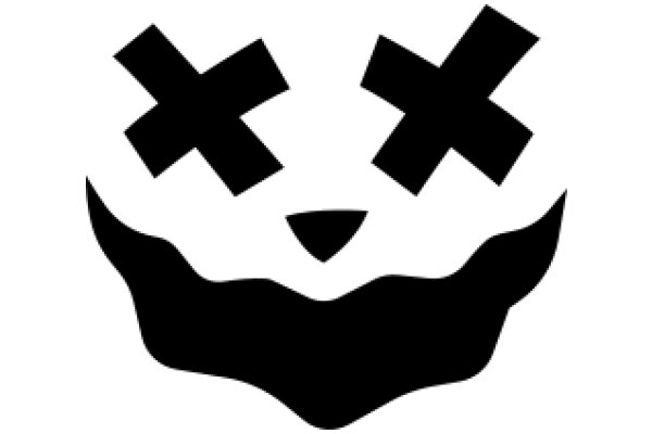 Stylized Icon of a Smiling Face with Crosses for Eyes and a Smile