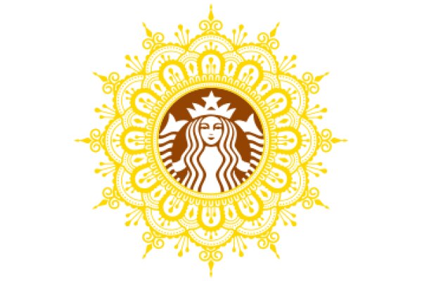 Stylized Starbucks Logo with Floral Design