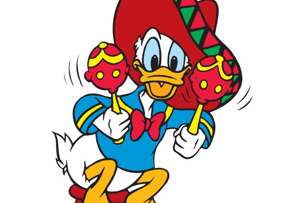 Duck in Mariachi Hat with Maracas