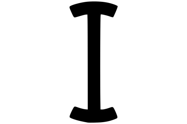 A Simple Black Letter 'I' on a White Background