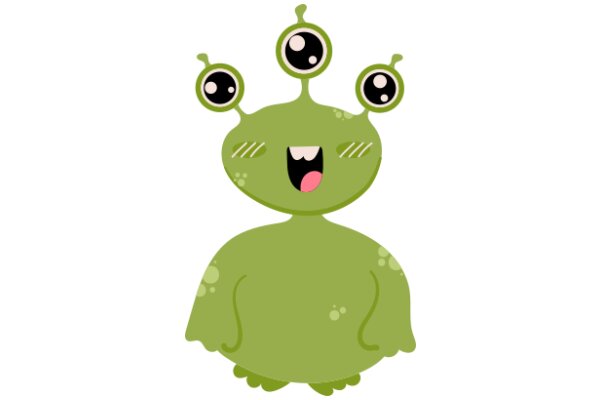A Playful Alien Character with Big Eyes and a Happy Expression
