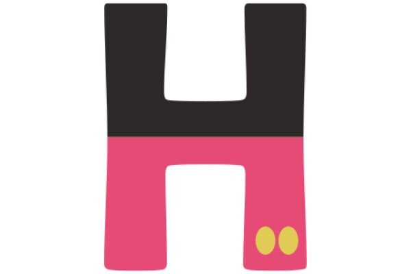 Stylized Letter 'H' with a Pink and Black Color Scheme