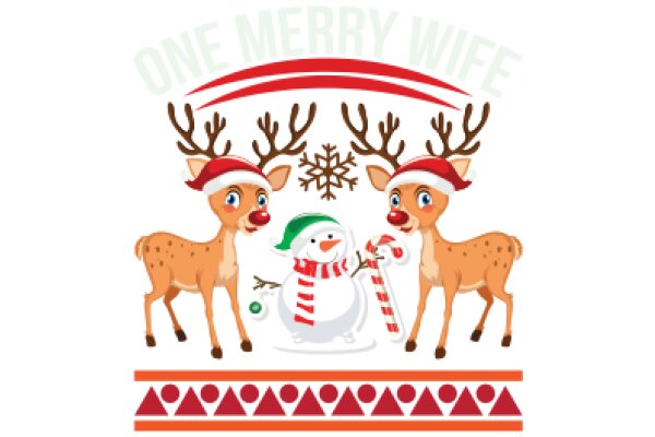 Merry Christmas: A Festive Scene with Reindeer and a Snowman