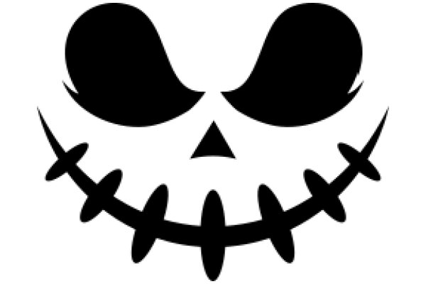 Stylized Skull with Teeth and Hair Design