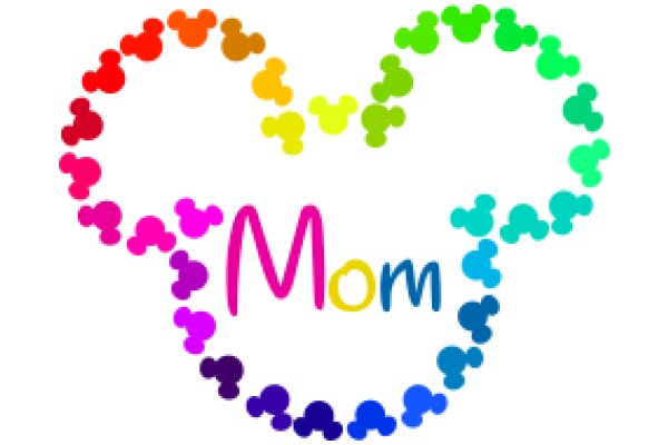 Colorful Mickey Mouse Ear Logo with the Word 'Mom'
