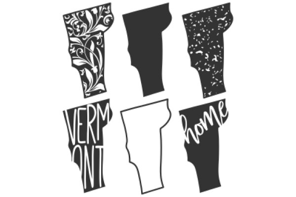 A Collection of State Abbreviations and the Word 'Home' in a Stylish, Design