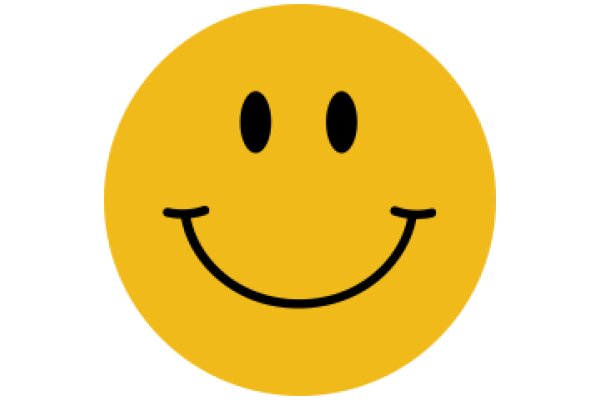 Emotional Icon: A Yellow Smiley Face with Black Dots for Eyes and Nose