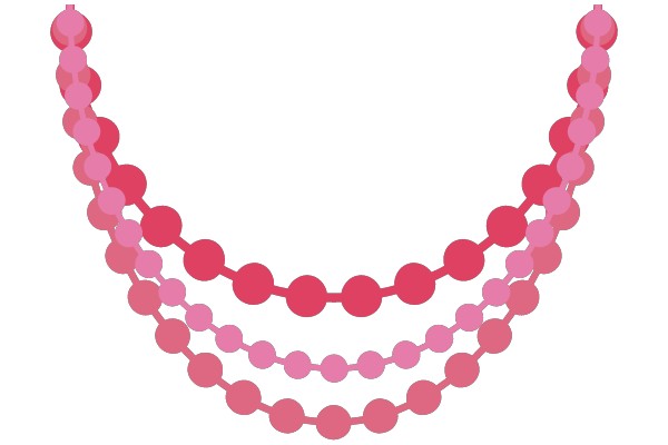 Pink Beaded Necklace Display