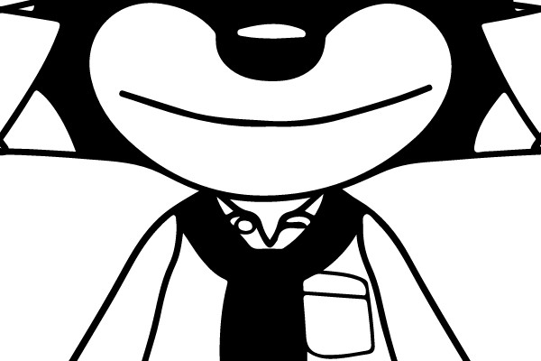 Whimsical Furry Character in Formal Attire