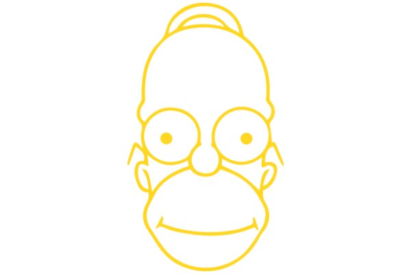 Simplistic Yellow Line Drawing of Homer Simpson's Face