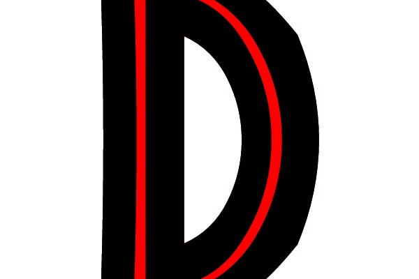 Red Outlined Black Letter D