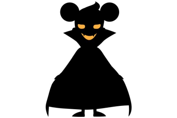 A Silhouette of a Character with a Smile and Ears, Set Against a White Background.