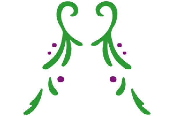 Stylized Green and Purple Abstract Design