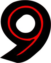 Stylized Nine Logo with Red Outline