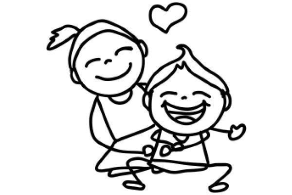 A Heartwarming Moment: A Child's Drawing of a Smiling Character Holding a Heart