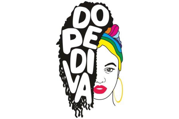 Dope Diva: A Graphic Design Showcasing a Stylized Portrait of a Woman with Colorful Hair and a Powerful Message