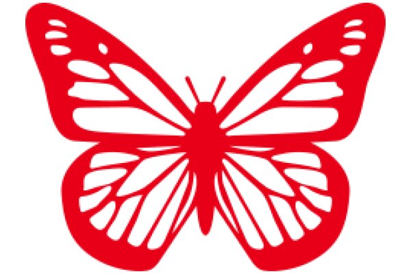 Vivid Red Butterfly Silhouette
