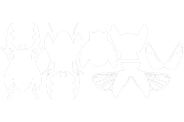 A Lineup of Stylized Creatures: A Bug, A Butterfly, and a Dragonfly