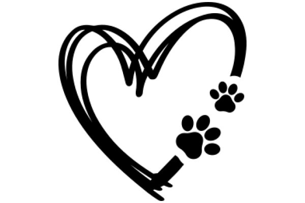 AHeart with a Paw Print