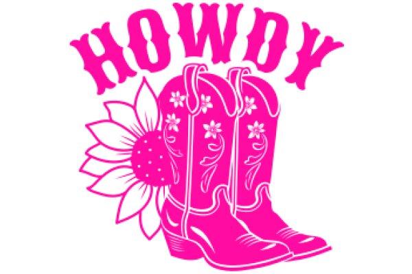 Howdy, Partner! A Pink Western-Style Boot with a Flowery Sunflower