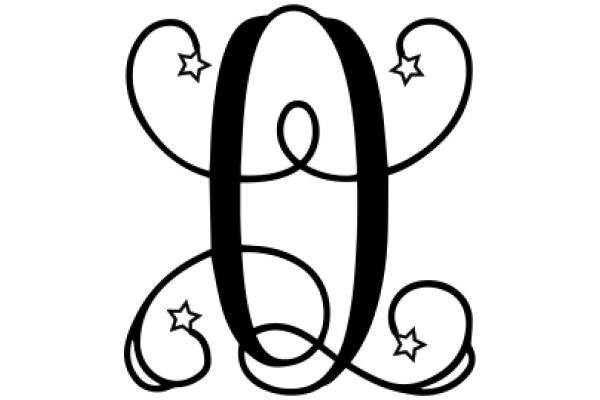 Monogram Design with a Heart and Star Motif