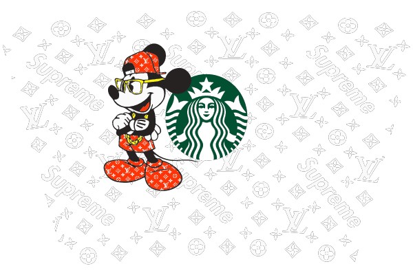 Supreme x Louis Vuitton x Starbucks Mickey Mouse Collaboration