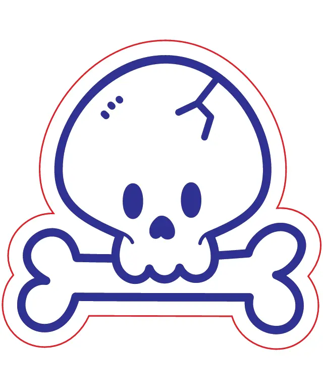A Playful Sticker of a Skull and Crossbones