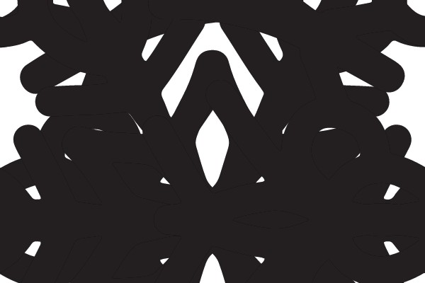 Stylized Snowflake Design with Abstract Human Figure