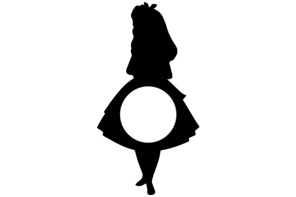 Silhouette of a Person with a Round Object in Hand