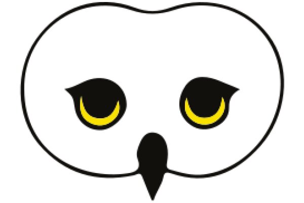 Stylized Owl Logo with Yellow Eyes and Black Beak