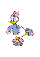 Whimsical Adventures: A Cartoon Duck's Journey on Roller Skates