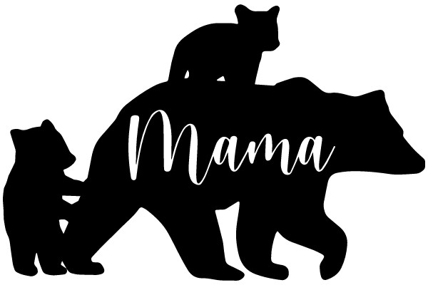 Mama Bear Family Silhouette