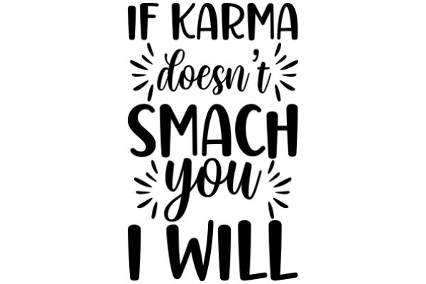 A Humorous Take on Karma: 'If Karma Doesn't Smack You, You Will Smack Yourself'