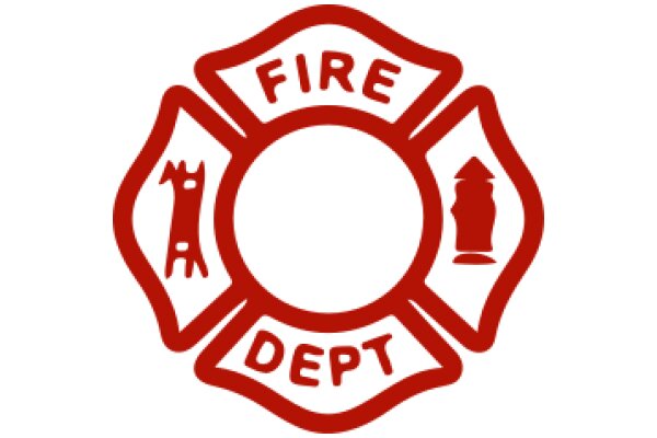 Fire Department Emblem with Red and White Design
