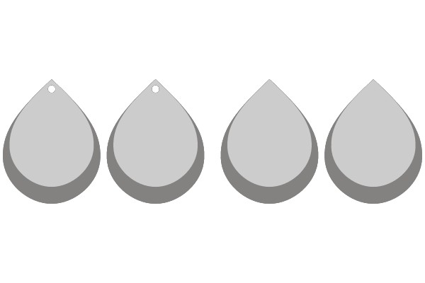 Four Drop-Shaped Objects.