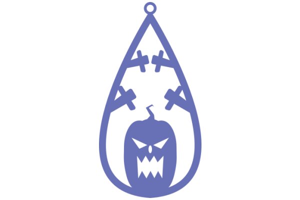 A Purple Symbol with a Frowning Pumpkin and Crosses