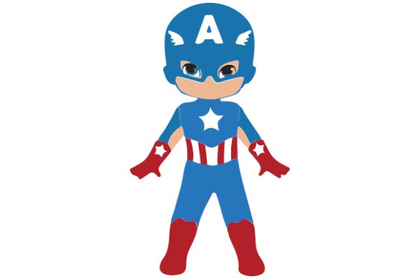 Captivating Cartoon of a Superhero: A Stylized Captain America