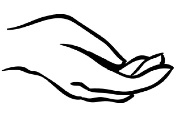 A Simple Line Drawing of a Hand Holding a Heart