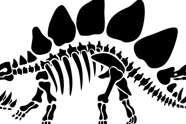 Stegosaurus Skeleton Illustration