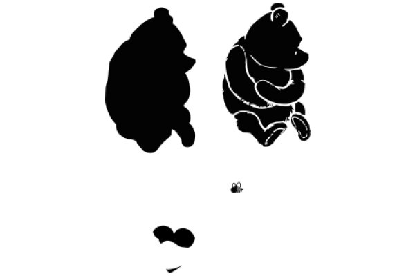 Silhouettes of a Bear and a Pig, with a Smiley Face