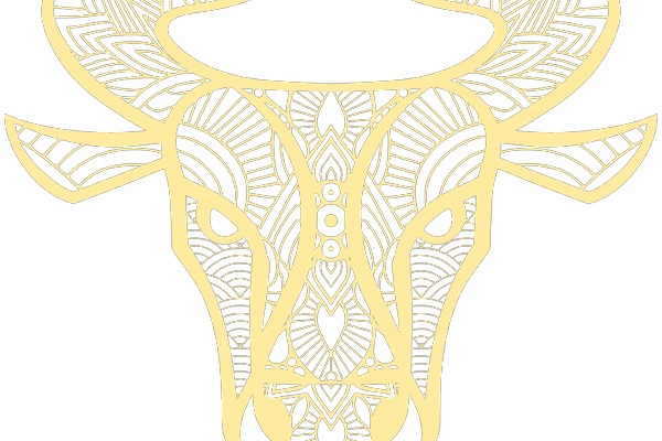 Stylized Bull Design with Intricate Patterns