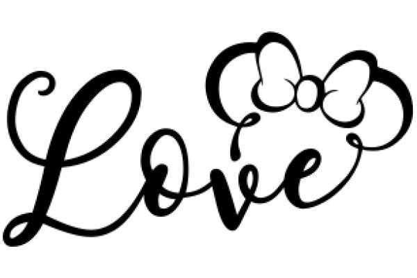 Stylish Logo for a Brand Named 'Love' with a Bow Design