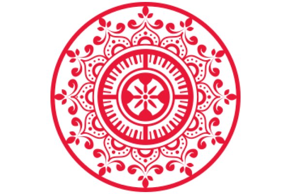 Vibrant Red and White Mandala Design