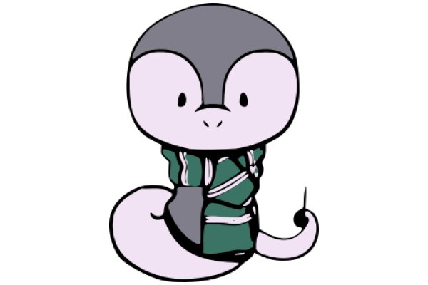 A Whimsical Cartoon Character: A Snake with a Human-like Face and a Jacket, Standing on Two Legs
